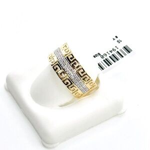 10k yellow gold vermeil genuine SI certified real diamond mens wedding band ring